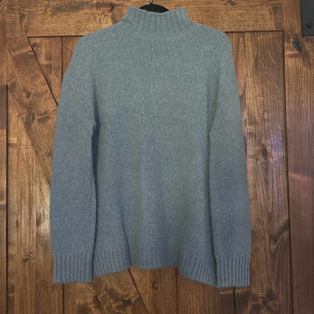 Jenni Kayne Alpaca Mockneck Pullover Size Small In Vintage Blue